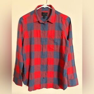 J. Crew Boys Holiday Checkered Button Down Shirt size 6